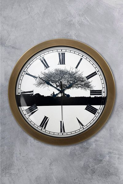 Kasva Concept Gift 36 cm Antique Metal Wall Clock Wall Clock