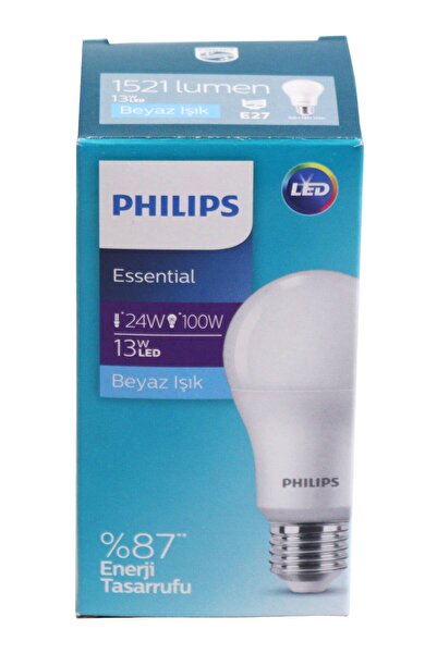 Philips Essential Led Lamba 13w - 100w E27 Duy 6500k Beyaz Işık