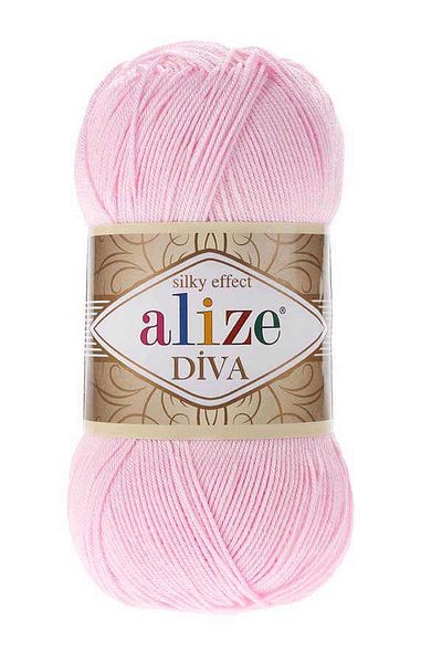 Alize 5 τεμάχια Diva Mercerized String Summer Bikini Bustier Μπλούζα Πλεκτό Σχοινί Baby Pink 185