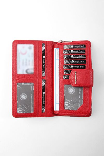 CENGİZ PAKEL Hakiki Deri Kırmızı Cüzdan