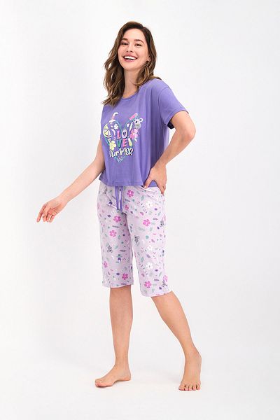 ROLY POLY 2477 Love Summer Women's Shorts Set - Purple