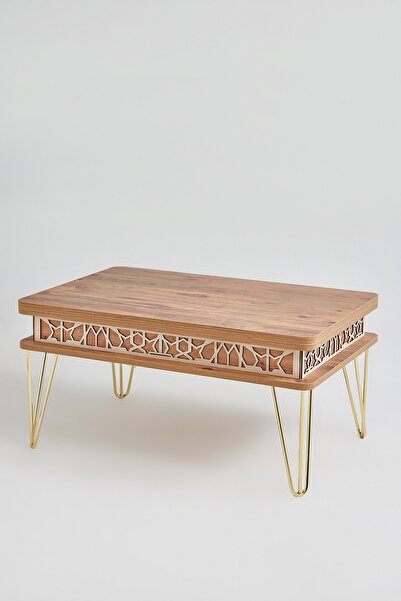 kolexonline Melek Lüx Gold Metal Ayaklı Akıllı Sehpa, Çalışma Masası, Yemek M...