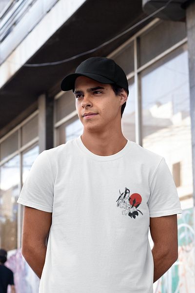 SUNFREE Κανονικό λευκό μπλουζάκι Tokyo Printed