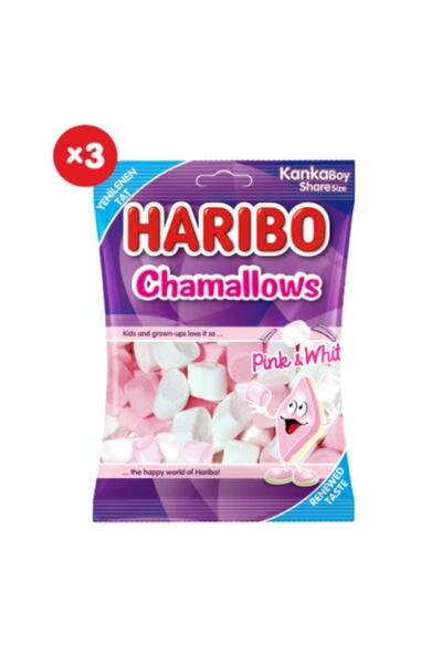 Haribo Chamallows Pink & White 70 G 3'lü Paket