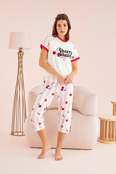 Sevim 13582 Model Printed Capri Set