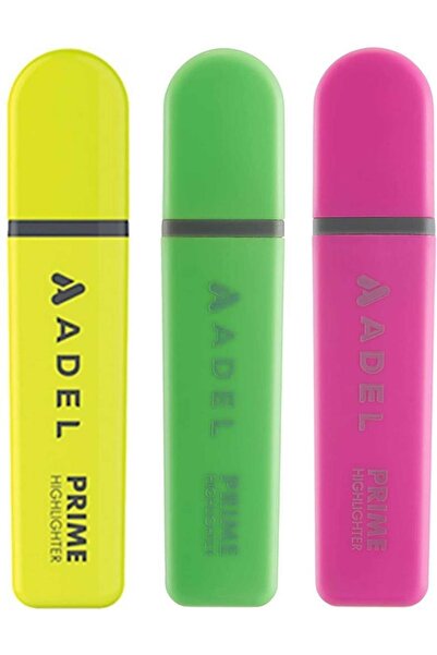 Adel Prime Fosforlu Kalem Seti 3 Renk