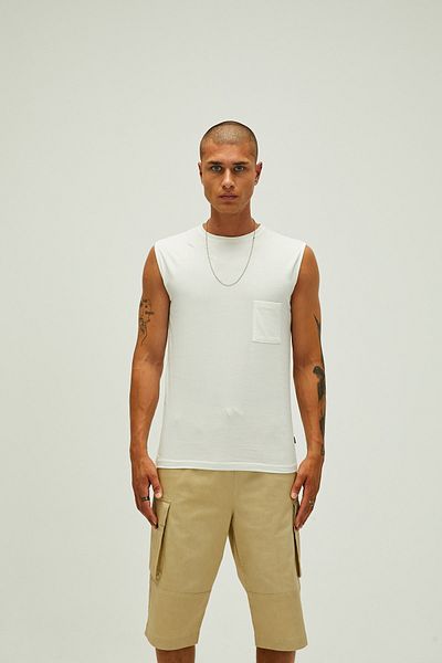 Bad Bear تي شيرت رجالي برقبة دائرية من Tribe Tank-Top - أوف وايت