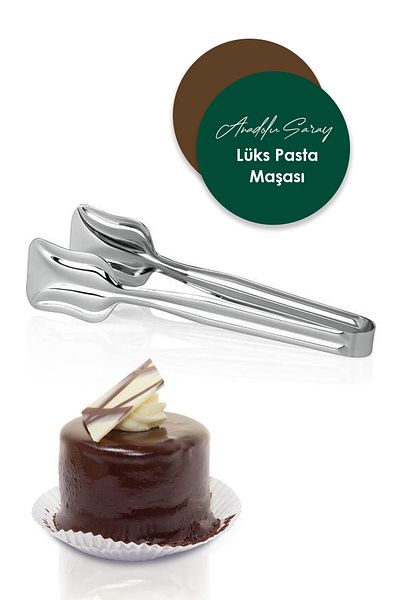 Anadolu Saray Çarşısı Practical Stainless Steel Luxury Cake Tongs Luxury Cake Presentation Serving Tongs