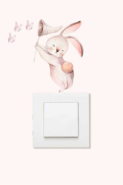 Sim Tasarım Star Hunter - Rabbit Children's Room Socket Sticker