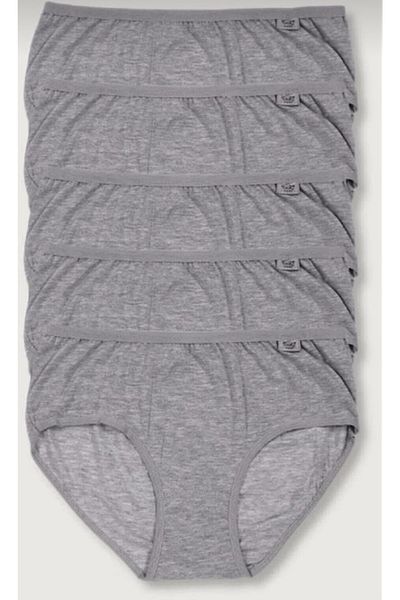 Uğur bebe Tutku Women's Gray 5-Pack Lycra Bato Panties-cotton-rib