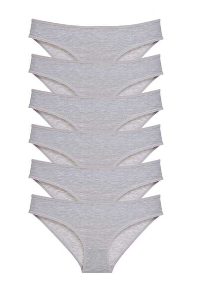 Royaleks 6 Pieces Lycra Women's Panties Gray