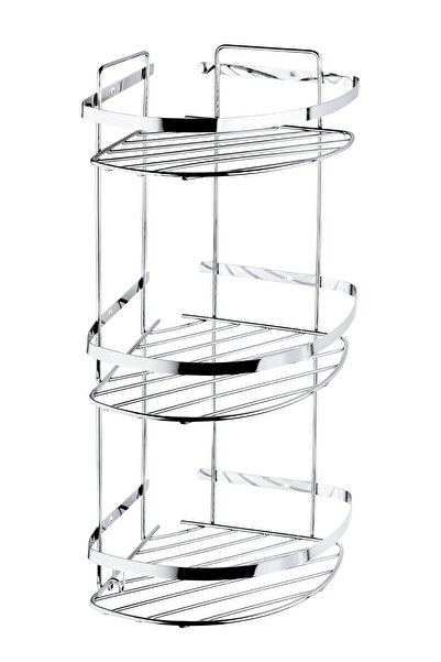 Tema 18x18 3 Katlı Köşe Şampuanık 304 Kalite Paslanmaz Çelik