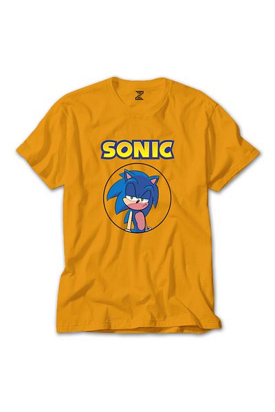 Z zepplin Κίτρινο T-shirt με Sonic σχέδιο