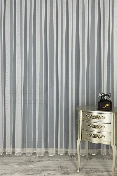 perdemony Tül Perde Petek Zemin Sık Pile 1/3 350x260 Cm Grek Tül Perde 30x28 ölçü numune kumaştır