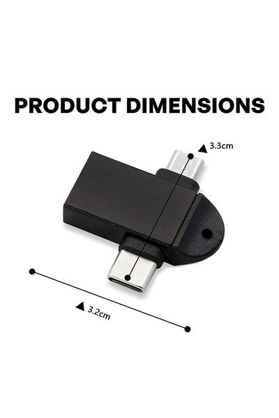 Alfais 4965 Micro Usb Type-c 3 In 1 Dönüştürücü Çevirici Adaptör Otg
