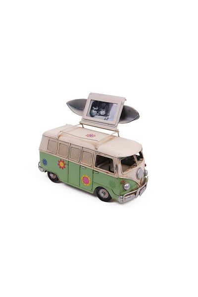 Easy Decorative Metal Minibus - Gift with Frame and Moneybox