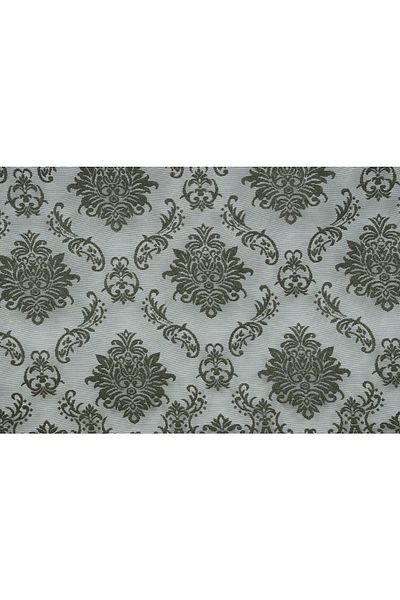 AKÇA TEKSTİL Damaks Model Khaki Green Color Single Wing Ready Planted Pleated Background Curtain 75*260 Cm