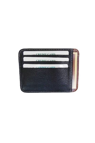 Zenga Original Leather Wallet Credit Card Holder 031-04 Black Tan Mixed Color Garni Greyzi