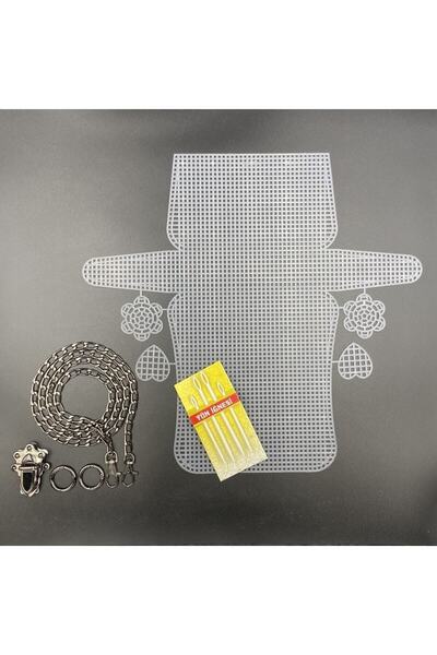 LİNA TUHAFİYE Plastik Orta Kanvas Çanta Seti (45x21) /