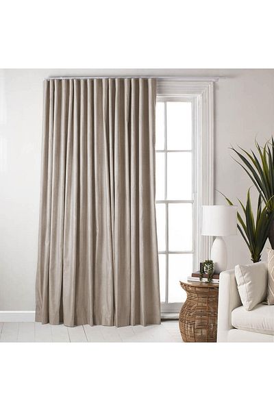 Nuvomon Omega Background Curtain V07 - Beige Color, 140x270 Cm