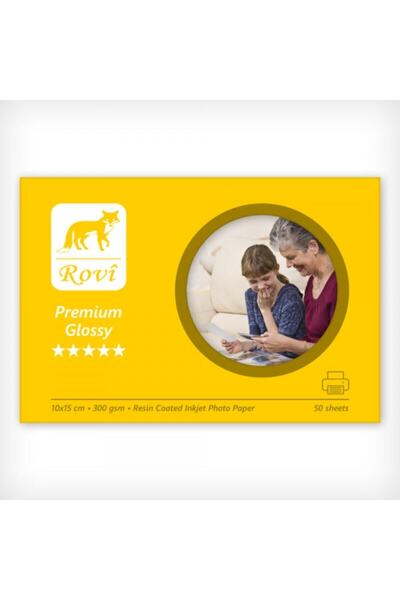 ROVİ Premium Parlak Fotoğraf Kağıdı 300gsm 50yp 10x15