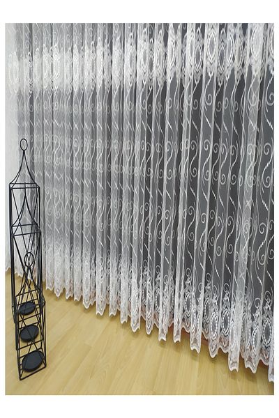 Tül Shop New Season Honeycomb Top Damask Patterned Virtual Floor Don't Want Iron Flowing Tulle Curtain Sparse Pleat