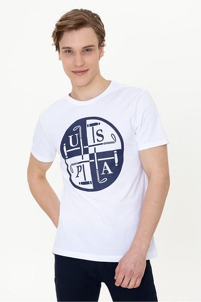U.S. Polo Assn. Ανδρικό λευκό μπλουζάκι