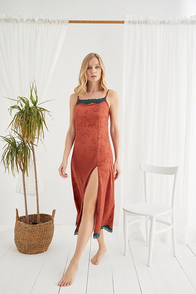 Sevim 13658 Women's Satin Long Tunic