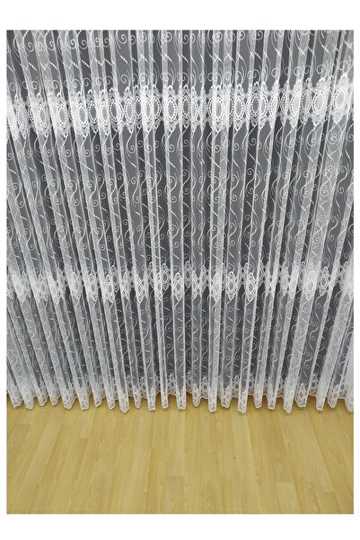 evihtiyaclarim by IOC Νέα σεζόν Honeycomb Top Damask Pattern Εικονικό σκηνικό Κουρτίνα με ρηχό πέπλο που δεν ζητά σιδέρωμα