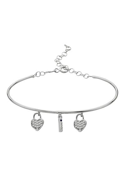 Argentum Concept 925 Ayar Gümüş Kalpli I Harfi Kelepçe Bileklik 45092700