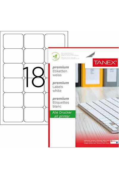 Tanex Tw-2018 63.5x46.6mm Laser Label 100pcs