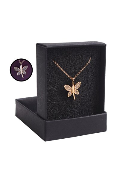 Ozka Leather Collection Dragonfly Necklace Gold