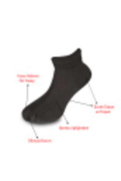 çorapmanya 6 Çift Yarım Konç Bambu Terlemeyi Önleyen 200 Iğne Dikişsiz Çok Re...