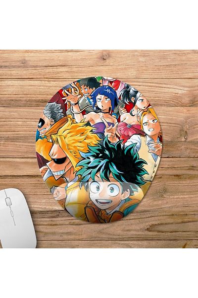 Pixxa نموذج لوحة الماوس المدعومة للمعصم من My Hero Academia - 7 بيضاوية