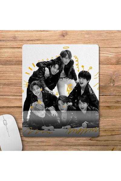 Pixxa موديل لوحة ماوس مع مسند للمعصم Bts - 1