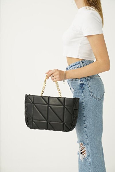 Top All BAG Siyah Kadın Kapitone El Ve Omuz Çanta
