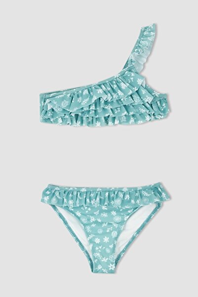 DeFacto Girl's Patterned One-Shoulder Bikini Set