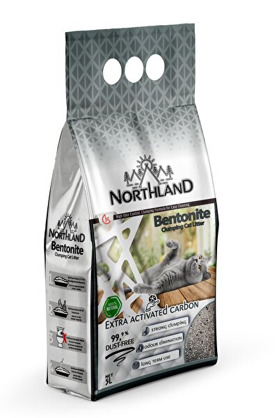 NORTHLAND Ekstra Aktif Karbonlu Bentonit Süper Topaklanan Kedi Kumu 5 Lt