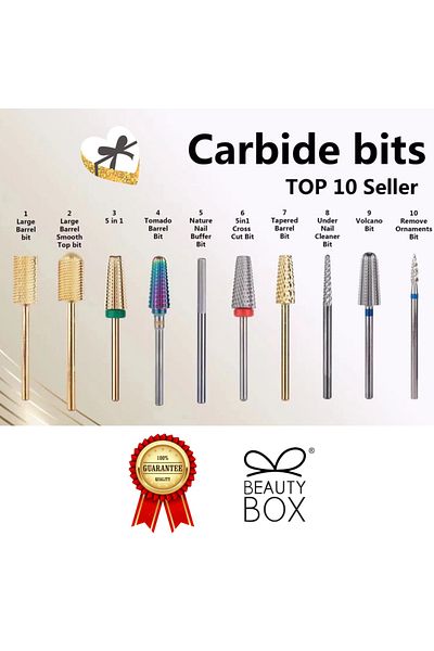 BEAUTY BOX COSMETIC Under Nail Cleaner Carbide Professional Rasp Machine Tip Prosthetic Nail Art Rasp Prosthetic