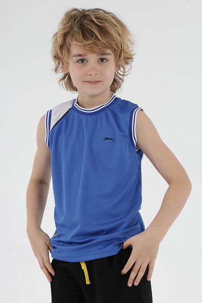 Slazenger Dave fiú póló - Saks Blue