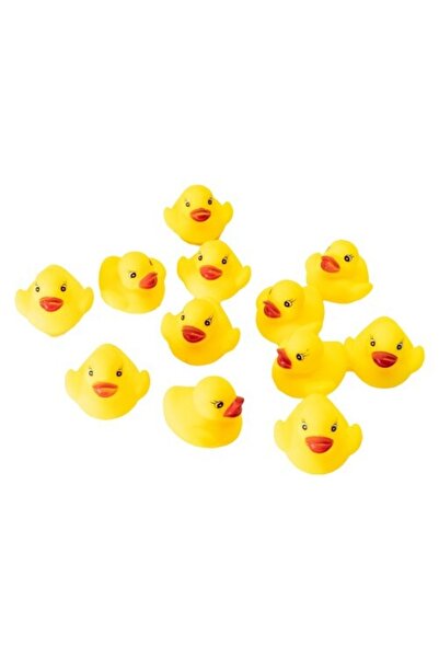 Genel Markalar 12'li Sarı Vinil Banyo Ördekleri, Eğlenceli ve Renkli Bebek Banyo Oyuncağı Seti