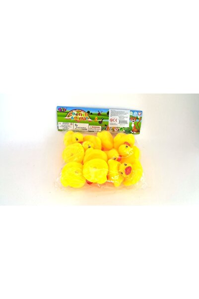 Genel Markalar 12'li Sarı Vinil Banyo Ördekleri, Eğlenceli ve Renkli Bebek Banyo Oyuncağı Seti