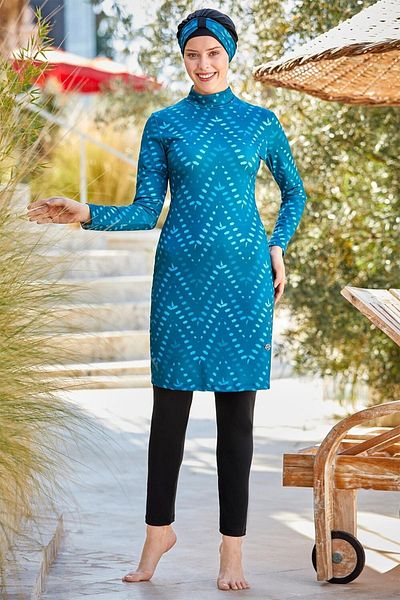 MARESİVA Γυναικείο μαγιό Lycra μακρυμάνικο Full Covered Hijab 0500 Μαύρο