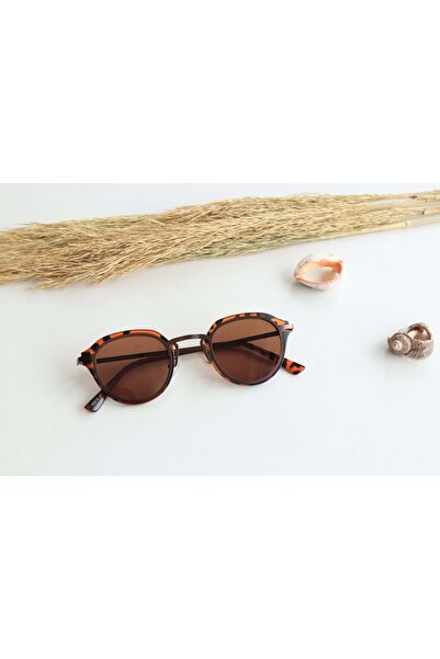 LOOKUP Sunglasses Unisex Leopard Frame Brown Glass Uv 400 Protection Metal Handle