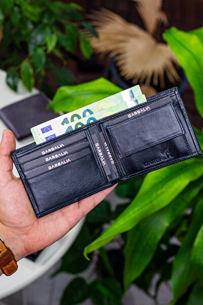 Garbalia محفظة تشابيل الكلاسيكية للرجال من الجلد الطبيعي باللون الأسود المجنو...