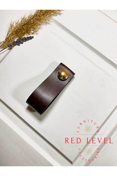 Red Level Луксозен модерен селски тъмнокафяв кожен кухненски шкаф с чекмедже - Модели дръжки за мебели