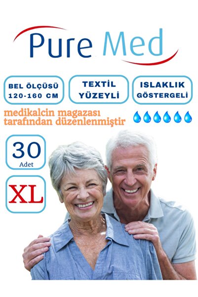 medikalcin Hasta Bezi Puremed Belbantlı 30'lu (XL) Beden 1 Paket (ISLAKLIK GÖ...