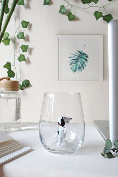 ADAMODART Snoopy Figured Murano Glass Handmade Single Water Glass