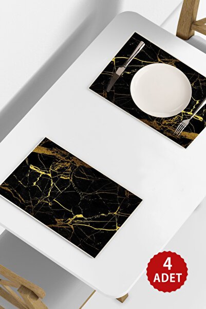 Copyrite Gold Mermer Desenli 42x30 Pvc 4'lü Silinebilir Amerikan Servis