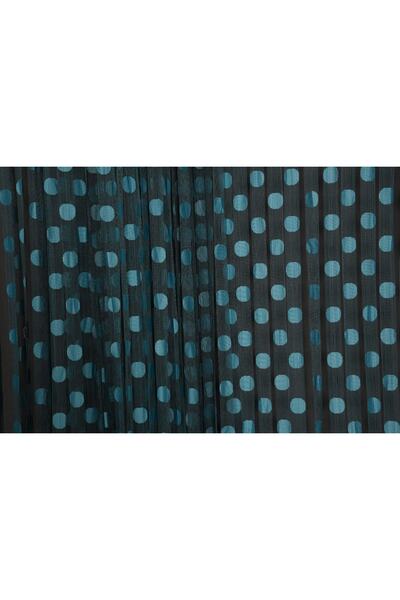 AKÇA TEKSTİL Polka Dot Double Color Lilac Rope Curtain Ready Made Buttons Sewn Rope Curtain 300*270 Cm